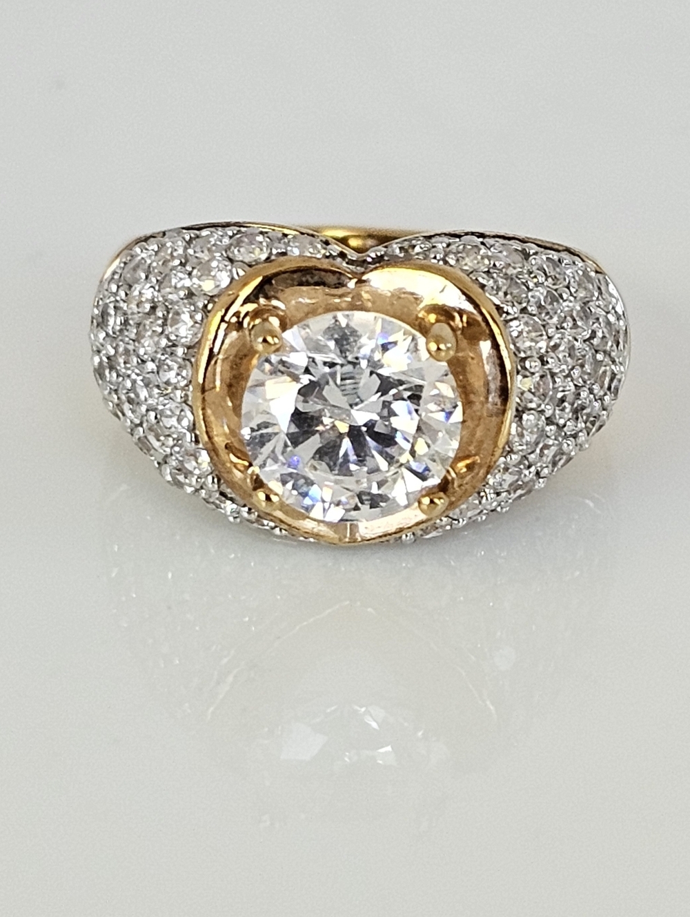 Victoria Wieck Absolute Diamond Simulant Ring Yellow Gold Vermeil Size 6!